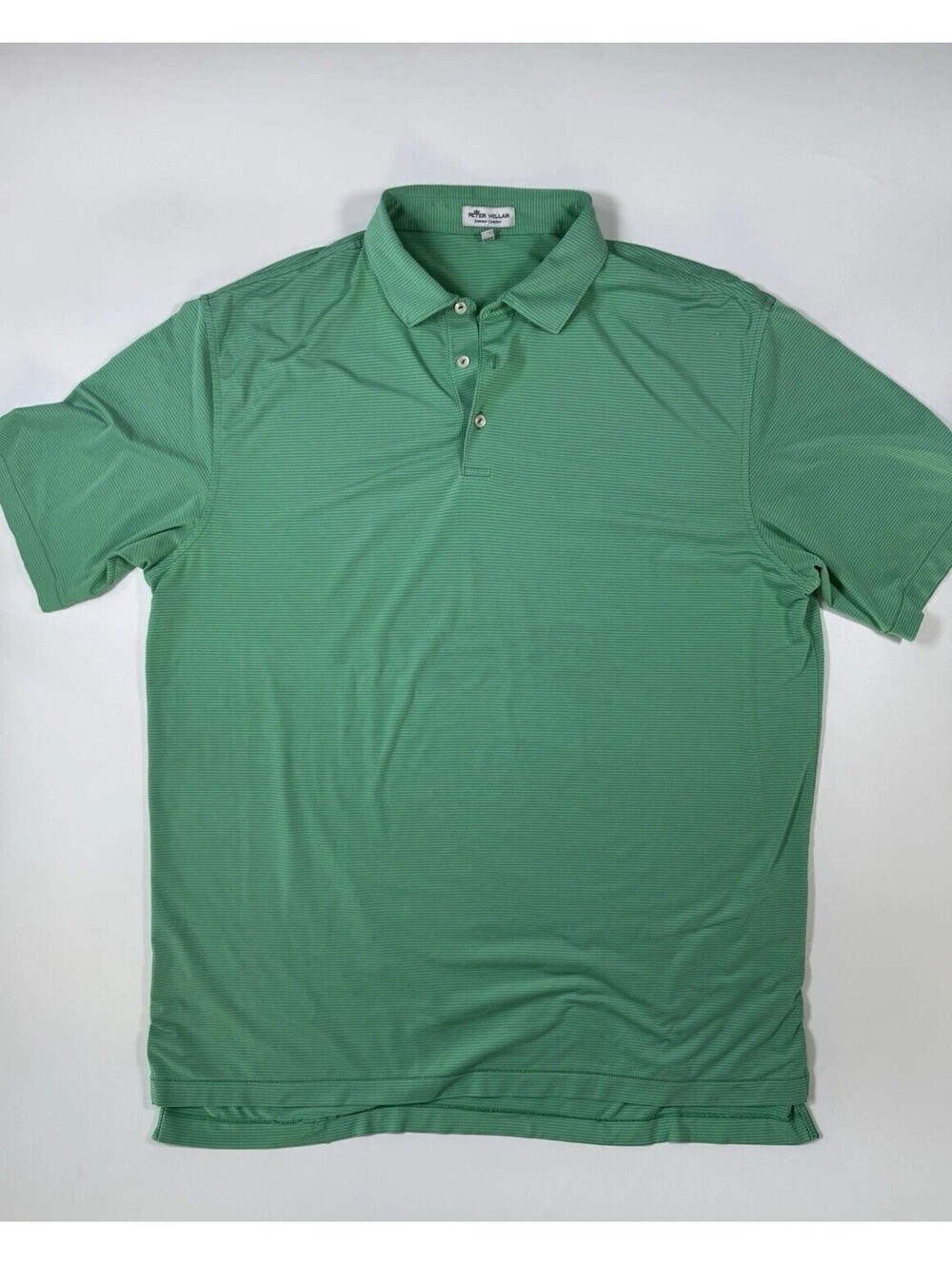 Peter Millar Summer Comfort Polo Mens XL Green Stripe Barton Creek Golf Club